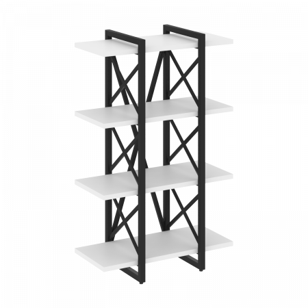 Loft Стеллаж на рег. опорах-4 полки VR.L-MST.O-4.4V Белый Бриллиант/Металл Черный 800*400*1280