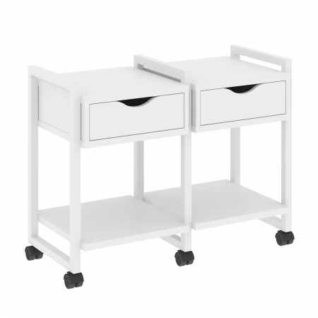 Loft Тумба на колесных опорах VR.L-TN-1.K Белый Бриллиант/Металл Белый 970*460*767