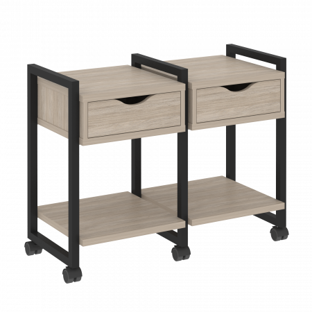 Loft Тумба на колесных опорах VR.L-TN-1.K Дуб Аттик/Металл Черный 970*460*767