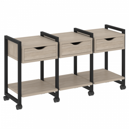 Loft Тумба на колесных опорах VR.L-TN-4.K Дуб Аттик/Металл Черный 1440*460*767