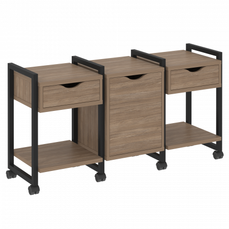 Loft Тумба на колесных опорах VR.L-TN-6.K Дуб Аризона/Металл Черный 1440*460*767