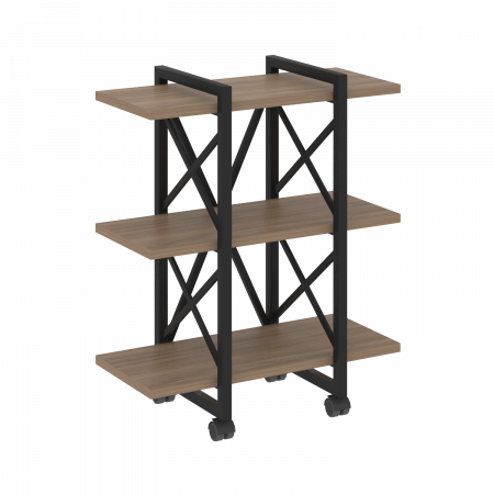 Loft Стеллаж на колесных опорах-3 полки VR.L-MST.K-3.4V Дуб Аризона/Металл Черный 800*400*968