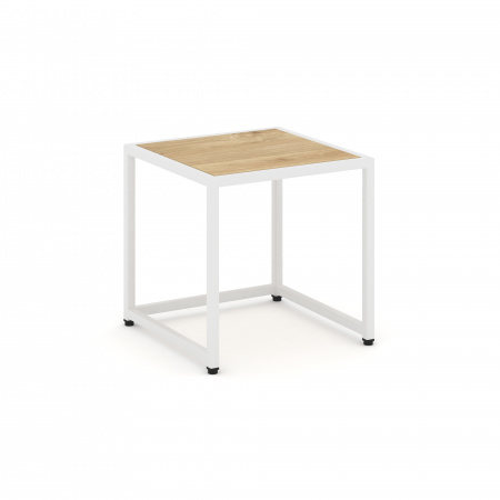 Loft Стол журнальный VR.L-SJK-40 Тиквуд Светлый/Металл Белый 400*400*400