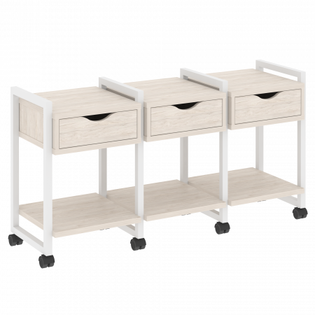 Loft Тумба на колесных опорах VR.L-TN-4.K Денвер Светлый/Металл Белый 1440*460*767
