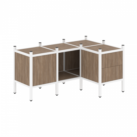 Loft Угловой внутренний стеллаж VR.L-26 Дуб Аризона/Металл Белый 1278*862*636