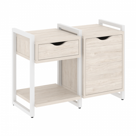 Loft Тумба на регулируемых опорах VR.L-TN-3.O Денвер Светлый/Металл Белый 970*460*719