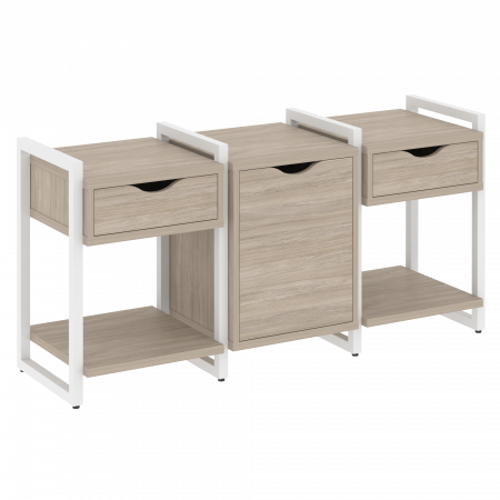 Loft Тумба на регулируемых опорах VR.L-TN-6.O Дуб Аттик/Металл Белый 1440*460*719