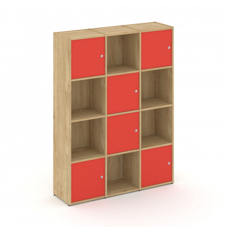Locker plus Комплект №6 LK.K-006 Тиквуд Светлый/Красный 1188*350*1593