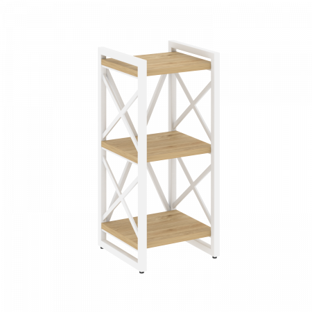 Loft Стеллаж на рег. опорах-3 полки VR.L-MST.O-3.4 Тиквуд Светлый/Металл Белый 400*400*910