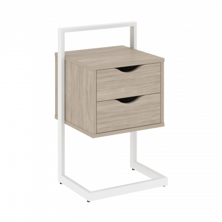 Loft Тумба приставная VR.L-PY2 Дуб Аттик/Металл Белый 450*409*792