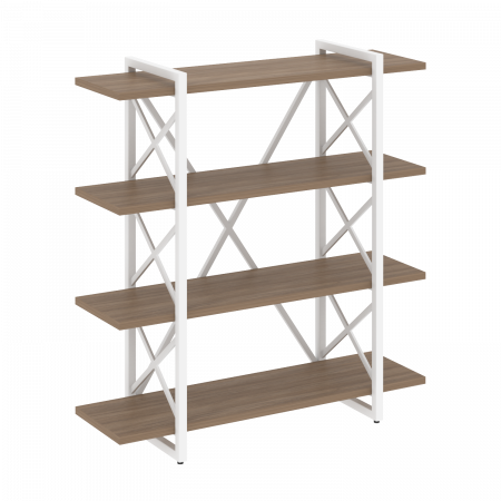 Loft Стеллаж на рег. опорах-4 полки VR.L-MST.O-4.8V Дуб Аризона/Металл Белый 1200*400*1280