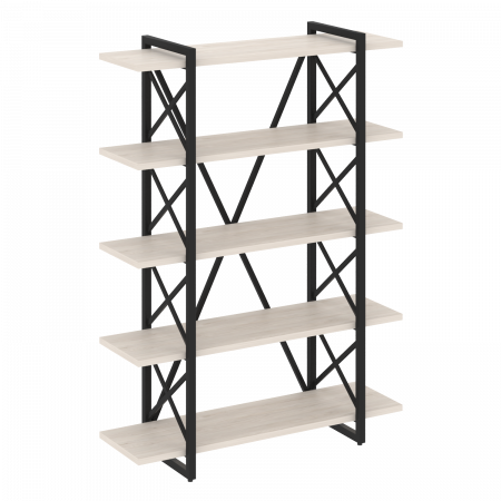 Loft Стеллаж на рег. опорах-5 полок VR.L-MST.O-5.8V Денвер Светлый/Металл Черный 1200*400*1650