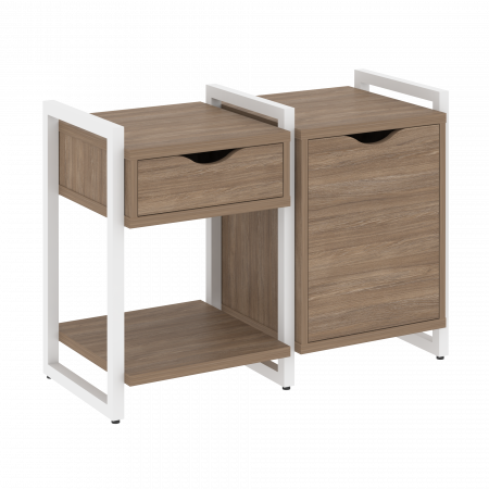 Loft Тумба на регулируемых опорах VR.L-TN-3.O Дуб Аризона/Металл Белый 970*460*719
