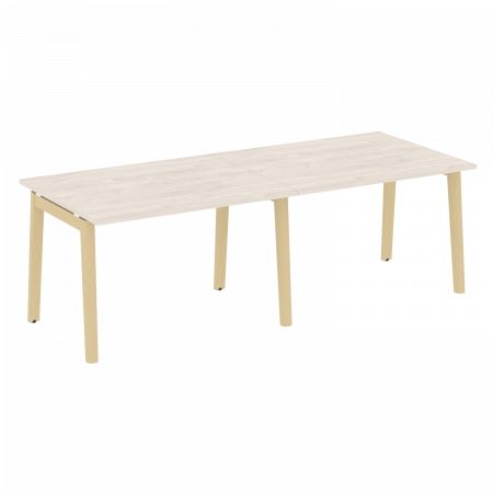 Onix Wood Стол переговорный (2 столешницы) OW.PRG-2.2 Денвер Светлый/Дуб Светлый/Металл Белый 2360*980*750