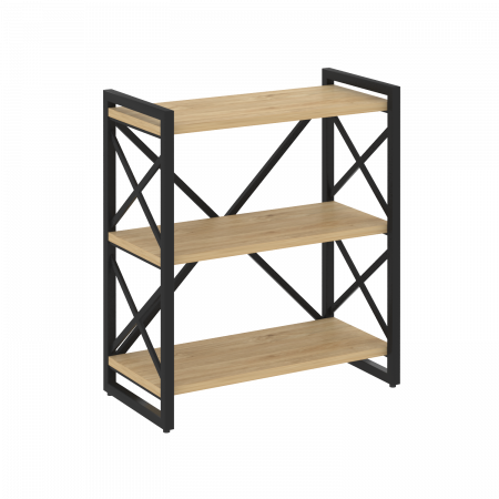 Loft Стеллаж на рег. опорах-3 полки VR.L-MST.O-3.8 Тиквуд Светлый/Металл Черный 800*400*910