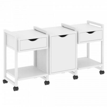 Loft Тумба на колесных опорах VR.L-TN-6.K Белый Бриллиант/Металл Белый 1440*460*767