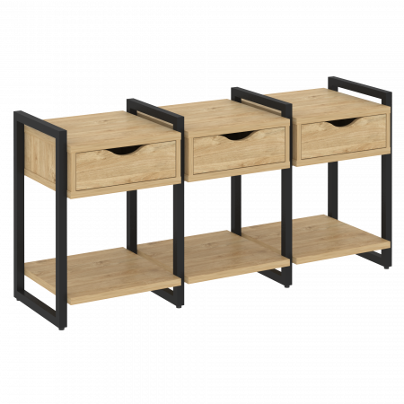 Loft Тумба на регулируемых опорах VR.L-TN-4.O Тиквуд Светлый/Металл Черный 1440*460*719