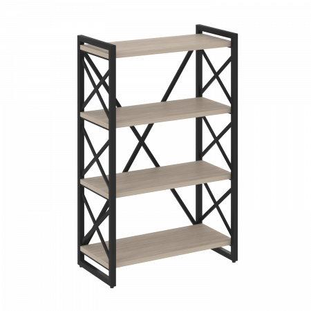 Loft Стеллаж на рег. опорах-4 полки VR.L-MST.O-4.8 Дуб Аттик/Металл Черный 800*400*1280