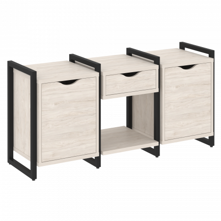 Loft Тумба на регулируемых опорах VR.L-TN-7.O Денвер Светлый/Металл Черный 1440*460*719