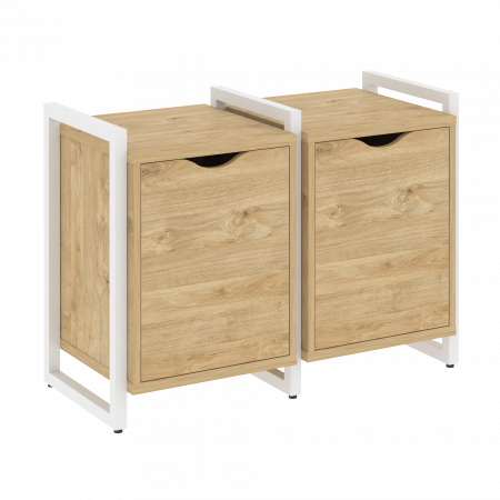 Loft Тумба на регулируемых опорах VR.L-TN-2.O Тиквуд Светлый/Металл Белый 970*460*719