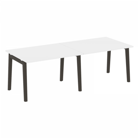 Onix Wood Стол переговорный (2 столешницы) OW.PRG-2.2 Белый Бриллиант/Дуб Темный/Металл Антрацит 2360*980*750