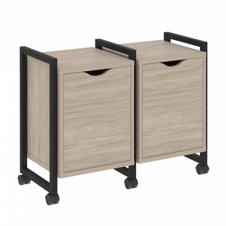 Loft Тумба на колесных опорах VR.L-TN-2.K Дуб Аттик/Металл Черный 970*460*767