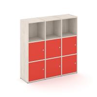 Locker plus Комплект №3 LK.K-003 Денвер Светлый/Красный 1188*350*1203