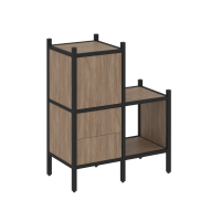 Loft Прямой стеллаж VR.L-11 Дуб Аризона/Металл Черный 862*446*1047