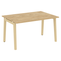 Onix Wood Стол переговорный (1 столешница) OW.PRG-1.3 Тиквуд Светлый/Дуб Светлый/Металл Белый 1380*980*750