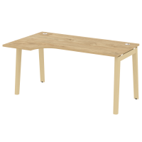 Onix Wood Стол эргономичный левый OW.SA-1 (L) Тиквуд Светлый/Дуб Светлый/Металл Белый 1580*980*750 (720/460)
