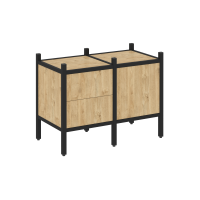Loft Прямой стеллаж VR.L-01 Тиквуд Светлый/Металл Черный 862*446*636