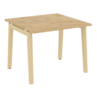 Onix Wood Стол переговорный (1 столешница) OW.PRG-1.1 Тиквуд Светлый/Дуб Светлый/Металл Белый 980*980*750