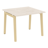 Onix Wood Стол переговорный (1 столешница) OW.PRG-1.1 Денвер Светлый/Дуб Светлый/Металл Белый 980*980*750