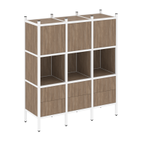 Loft Прямой стеллаж VR.L-08 Дуб Аризона/Металл Белый 1278*446*1458