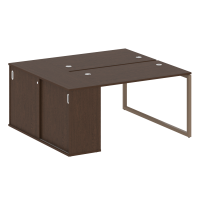 Metal System Quattro Рабочая станция с шкафом-купе на О-образном м/к 40БО.РС-СШК-1.2 Т Венге Цаво/Металл Мокко 1610*1475*750