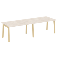 Onix Wood Стол переговорный (2 столешницы) OW.PRG-2.3 Денвер Светлый/Дуб Светлый/Металл Белый 2760*980*750