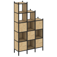 Loft Прямой стеллаж VR.L-22 Тиквуд Светлый/Металл Черный 1278*446*2280