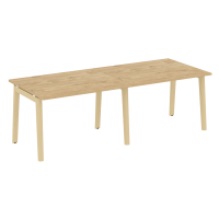 Onix Wood Стол переговорный (2 столешницы) OW.PRG-2.2 Тиквуд Светлый/Дуб Светлый/Металл Белый 2360*980*750