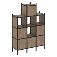 Loft Прямой стеллаж VR.L-18 Дуб Аризона/Металл Черный 1278*446*1869