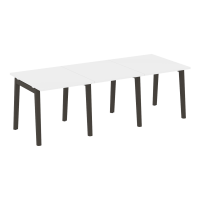 Onix Wood Стол переговорный (3 столешницы) OW.PRG-3.0 Белый Бриллиант/Дуб Темный/Металл Антрацит 2340*980*750