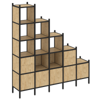 Loft Прямой стеллаж VR.L-23 Тиквуд Светлый/Металл Черный 2110*446*2280