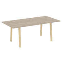Onix Wood Direct Стол переговорный OW.PRG-19 Дуб Аттик/Дуб Светлый/Металл Белый 1980*980*750