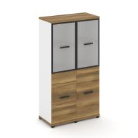 Concept Шкаф 2 узкие секции, 4 ниши CN.STU-422 RMB B Сандал Янтарный/Белый Бриллиант/Металл Черный/Сатин 836*420*1554