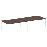 Metal System Quattro Переговорный стол (2 столешницы) на П-образном м/к 50БП.ПРГ-2.5 Венге Цаво/Металл Белый 3600*1235*750