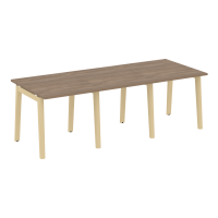 Onix Wood Стол переговорный (3 столешницы) OW.PRG-3.0 Дуб Аризона/Дуб Светлый/Металл Белый 2340*980*750