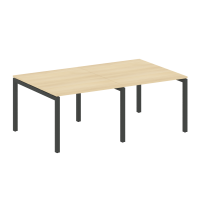Metal System Quattro Переговорный стол (2 столешницы) на П-образном м/к 50БП.ПРГ-2.1 Акация Лорка/Металл Антрацит 2000*1235*750
