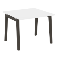 Onix Wood Стол переговорный (1 столешница) OW.PRG-1.1 Белый Бриллиант/Дуб Темный/Металл Антрацит 980*980*750
