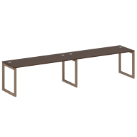 Metal System Quattro Рабочая станция на 2 места на О-образном м/к 50БО.СМ-2.5 Венге Цаво/Металл Мокко 3600*720*750