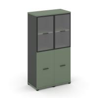 Concept Шкаф 2 узкие секции, 4 ниши CN.STU-422 RPB A Кобо/Антрацит/Металл Антрацит/Прозрачный 836*420*1554