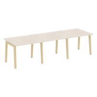 Onix Wood Стол переговорный (3 столешницы) OW.PRG-3.1 Денвер Светлый/Дуб Светлый/Металл Белый 2940*980*750